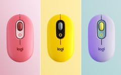 Logitech POP Mouse - črna/rumena/optična/4 gumbi/Wireless/Bluetooth/4000 dpi