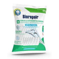 Biorepair Antibacterial Disposable Interdental Floss Set zobna nitka v plastičnem zobotrebcu 36 kos