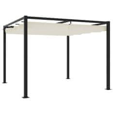 shumee vidaXL Vrtni gazebo z zložljivo streho Cream 3x3 m Steel