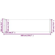 Vidaxl Zložljiva stranska tenda za teraso 200x600 cm siva