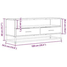 Vidaxl TV omarica siva sonoma 100x34,5x40 cm inženirski les in kovina