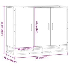 Vidaxl Komoda rjavi hrast 94x35x76 cm inženirski les