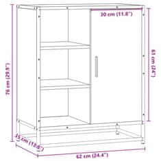 Vidaxl Komoda črna 62x35x76 cm inženirski les