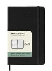 Moleskine Dnevnik 2025 - trda vezava S, tedenski, črn