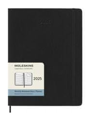 Moleskine Dnevnik 2025 - mehke platnice XL, mesečni, črn