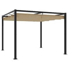 shumee vidaXL Vrtni gazebo z zložljivo streho Taupe 3x3 m Steel