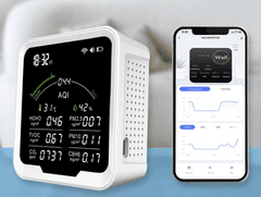 Omnyx Pametni merilnik kakovosti zraka WiFi s podporo Tuya - PM2,5, CO2, C6H6, PM10