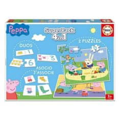 Educa Didaktična igra Peppa Pig SuperPack 4 in 1 Educa Pisana (Španščina)