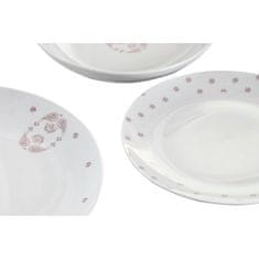 DKD Home Decor Set Posode DKD Home Decor Porcelan Roza Bela 27 x 27 x 3 cm 18 Kosi