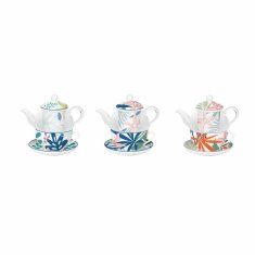 DKD Home Decor Komplet skodelic DKD Home Decor Kristal Porcelan Modra Zelena (3 kosov)