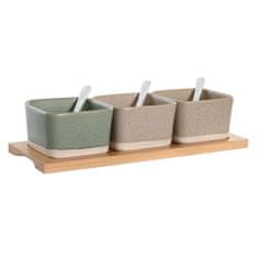 DKD Home Decor Set za Aperitiv DKD Home Decor 29 x 11,5 x 1,5 cm Porcelan Pisana Bambus skandinavski