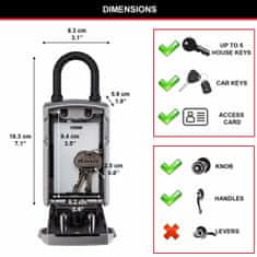 Master Lock Sef Master Lock 5440EURD Ključi Črna/Srebrna Zinok 18 x 8 x 6 cm (1 kosov)