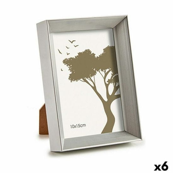 Gift Decor Okvir za fotografije 12,5 x 17,3 x 3,5 cm Srebrna Plastika Steklo (6 kosov)