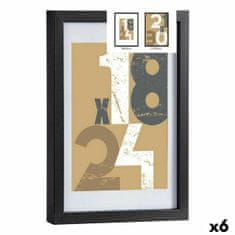 Gift Decor Okvir za fotografije 24 x 2,5 x 32,5 cm Črna Steklo Les MDF (6 kosov)