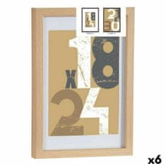 Gift Decor Okvir za fotografije 24 x 2,5 x 32,5 cm Naraven Steklo Les MDF (6 kosov)