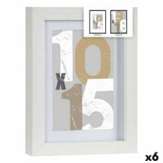 Gift Decor Okvir za fotografije Bela Steklo Les MDF 16 x 21 x 2,5 cm (6 kosov)