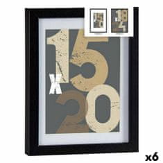 Gift Decor Okvir za fotografije 20,5 x 2,5 x 26,5 cm Črna Steklo Les MDF (6 kosov)