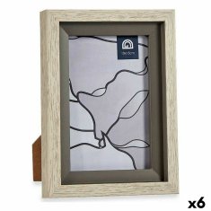 Gift Decor Okvir za fotografije 13,5 x 18,8 x 2 cm Kristal Siva Bež Plastika (6 kosov)