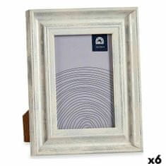 Gift Decor Okvir za fotografije 16,2 x 2 x 21 cm Kristal Srebrna Les Rjava Plastika (6 kosov)