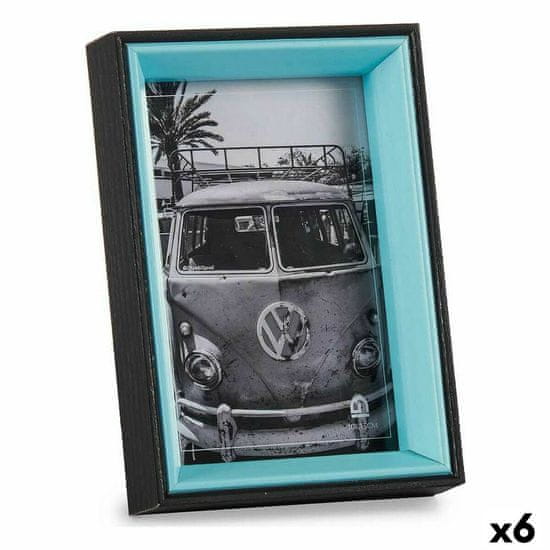 Gift Decor Okvir za fotografije 3 x 17 x 12 cm Kristal Črna Modra Les MDF (6 kosov)