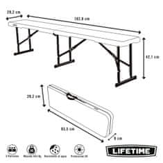 LIFETIME Klop Lifetime Bela Zložljiv 183 x 42 x 29 cm