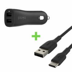 Belkin Univerzalni USB Polnilec za Avto + USB C Kabel Belkin Playa