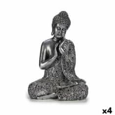 Gift Decor Okrasna Figura Buda Sede Srebrna 22 x 33 x 18 cm (4 kosov)