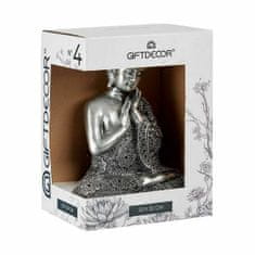 Gift Decor Okrasna Figura Buda Sede Srebrna 22 x 33 x 18 cm (4 kosov)