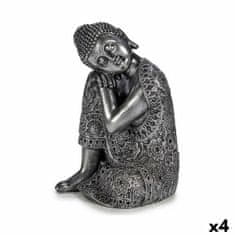 Gift Decor Okrasna Figura Buda Sede Srebrna 20 x 30 x 20 cm (4 kosov)