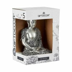 Gift Decor Okrasna Figura Buda Sede Srebrna 17 x 32,5 x 22 cm (4 kosov)