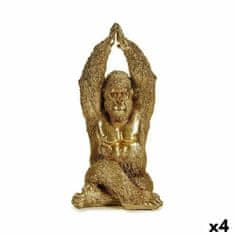 Gift Decor Okrasna Figura Yoga Gorila Zlat 17 x 36 x 19,5 cm (4 kosov)