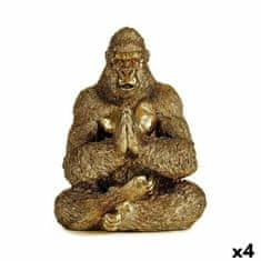 Gift Decor Okrasna Figura Yoga Gorila Zlat 16 x 27,5 x 22 cm (4 kosov)