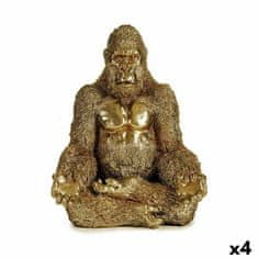 Gift Decor Okrasna Figura Gorila Yoga Zlat 19 x 26,5 x 22 cm (4 kosov)