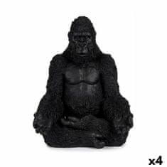 Gift Decor Okrasna Figura Gorila Yoga Črna 19 x 26,5 x 22 cm (4 kosov)