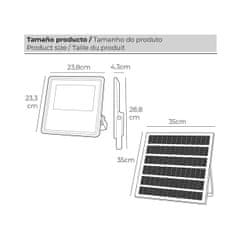 Edm Projektor za žaromete EDM Daljinski upravljalnik Fotonapetostna sončna plošča 200 W 1500 Lm 35 x 35 cm 23,8 x 23,3 x 4,3 cm (650