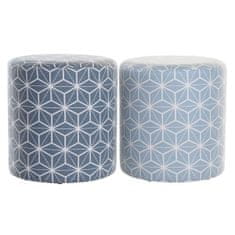 DKD Home Decor Naslon za Noge DKD Home Decor 31 x 31 x 33 cm Modra Nebesno modra Bor Geometrijska Sredozemsko (2 kosov)