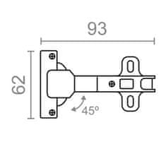 Edm Šarnir EDM BC09 35 mm 45º Jeklo