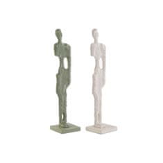 DKD Home Decor Okrasna Figura DKD Home Decor Bela Zelena 9 x 9 x 40 cm (2 kosov)