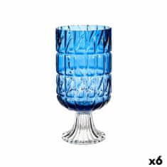 Gift Decor Vaza Izklesano Modra Kristal 13 x 26,5 x 13 cm (6 kosov)