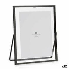 Gift Decor Okvir za fotografije Črna Kovina Steklo Plastika 18,5 x 1 x 23 cm (12 kosov)