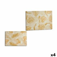 Gift Decor Platno Rastlinski list Zlat 120 x 80 x 2,5 cm (4 kosov)