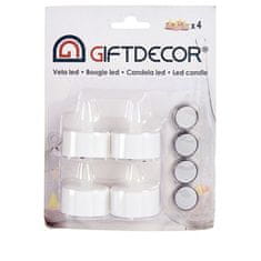 Gift Decor Set Sveč LED Bela 4 x 4 x 3,7 cm (12 kosov)