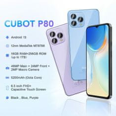 Cubot Smartphone Cubot P80 8 GB RAM 6,6" Črna 256 GB