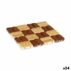 Kinvara Podloga Set Kvadraten Bambus Rjava 13 x 2 x 13 cm (24 kosov)