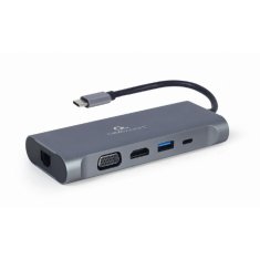 Gembird USB Hub GEMBIRD A-CM-COMBO7-01 Siva