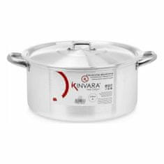 Kinvara Ponev s pokrovom Srebrna Aluminij 8 L (6 kosov)