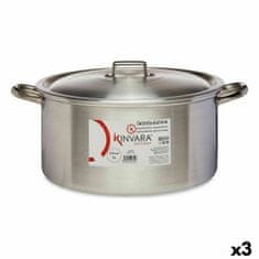 Kinvara Ponev s pokrovom Srebrna Aluminij 15 L (3 kosov)