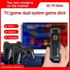 Smart Plus Game TV Stick Video igralne konzole Brezžični krmilnik Gamepad Best Hd Arcade Retro X8 Android 10 iger Dual OS 2.4G 4K 64GB Ps1