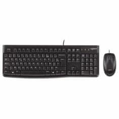 Logitech Tipkovnica in Optična Miška Logitech Desktop MK120 Črna QWERTY Qwerty UK