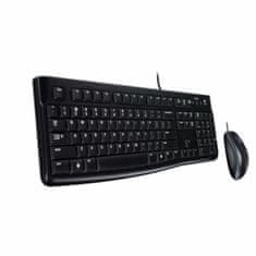 Logitech Tipkovnica in Optična Miška Logitech Desktop MK120 Črna QWERTY Qwerty UK